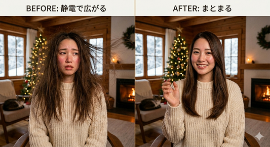 冬の静電気・乾燥ヘアケア：冬特有の髪トラブル⚡