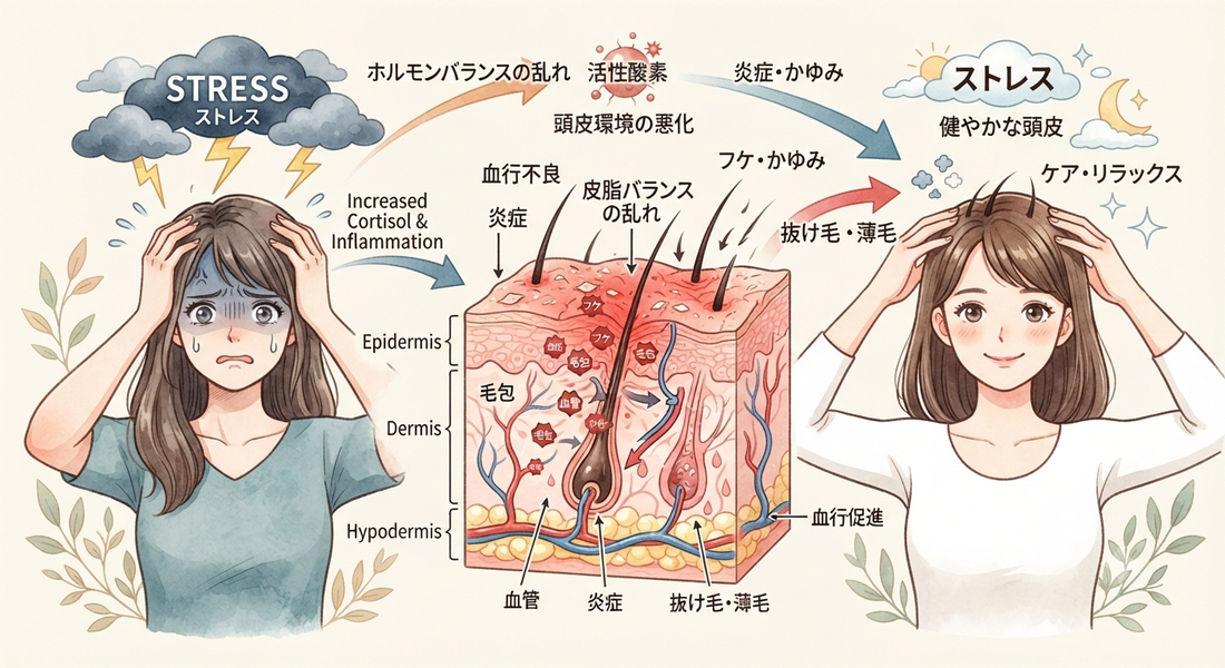 ストレスと髪の関係〜自律神経と頭皮
