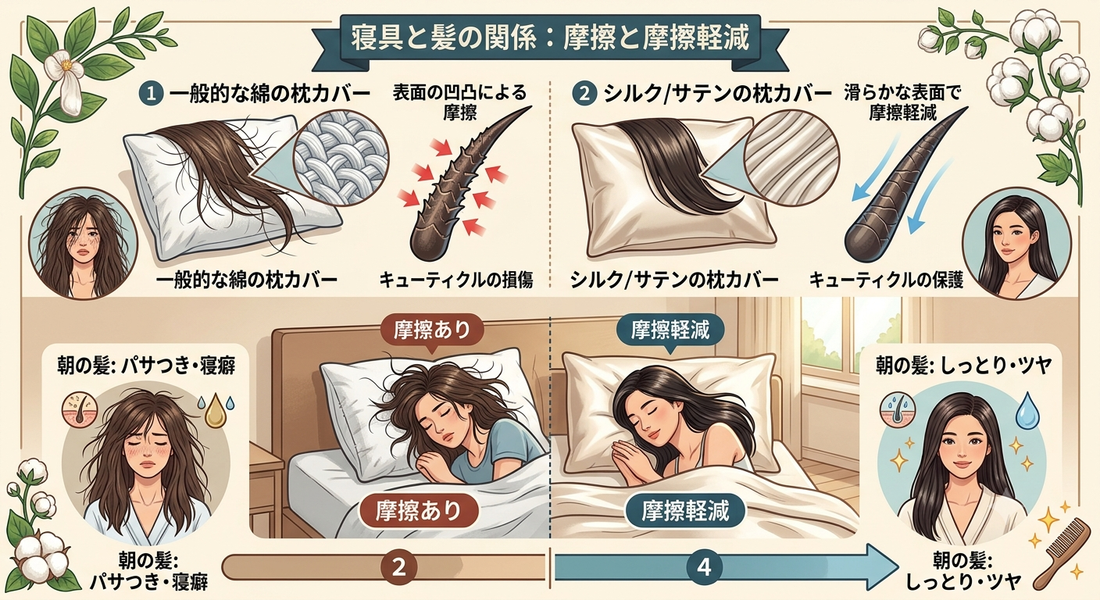 寝具と髪の関係〜枕カバーの選び方