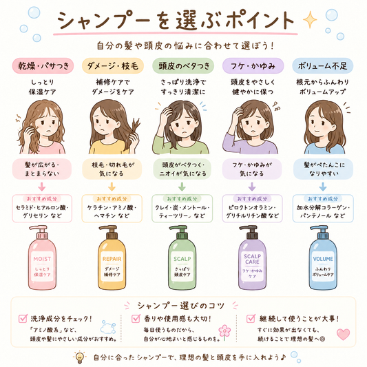 シャンプーの正しい選び方〜成分から考える髪と頭皮のこと