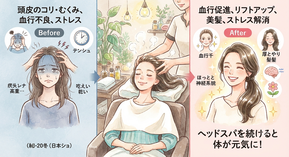 ヘッドスパを続けると体が変わる〜知られざるからだの変化