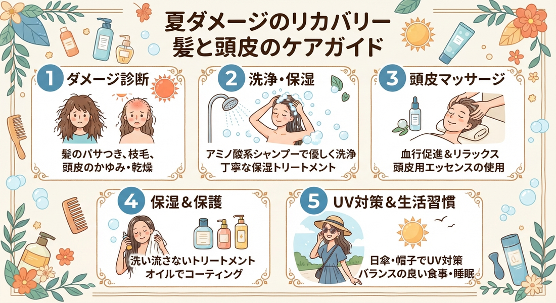 夏ダメージのリカバリー｜髪と頭皮のケアガイド