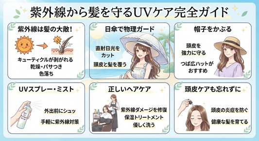 ☀️ 紫外線から髪を守るUVケア完全ガイド｜夏のヘアダメージを防ぐ
