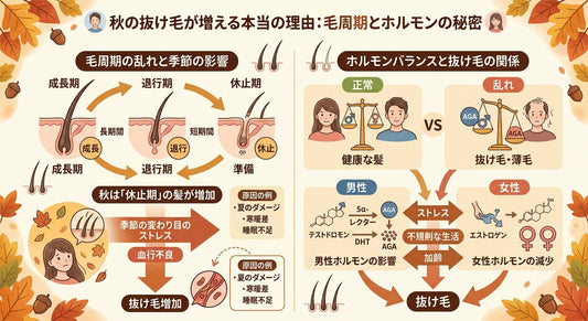 秋の抜け毛が増える本当の理由｜毛周期とホルモンの秘密