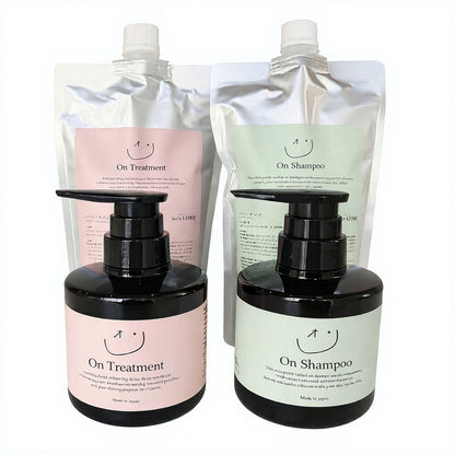 色落ちしない、という答え。【セット販売】ONシャンプー300ml×1　500ml×1　ONトリートメント300ｇ×1　500ｇ×1